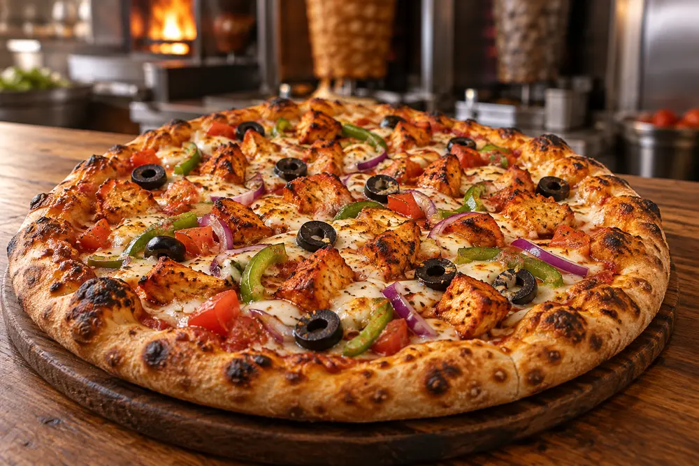 Freshly baked pizza